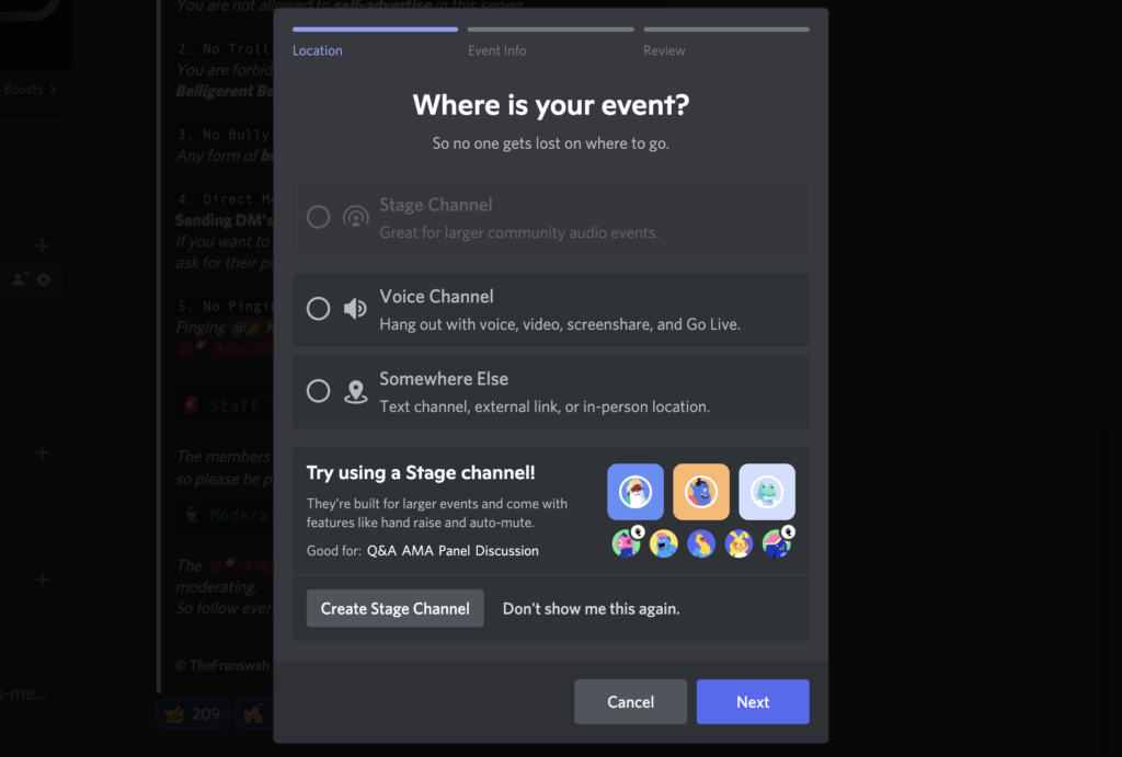 Scheduled Events – Discord